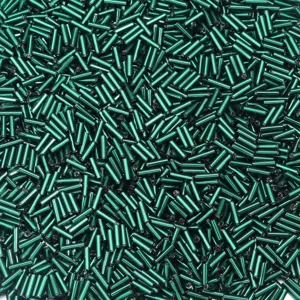 Perline tubolari in vetro verde sfuse per gioielli fatti a mano bracciali collane fai da te