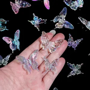 Acrylic aurora butterfly charms for DIY phone chains, necklaces, and jewelry making accessories.