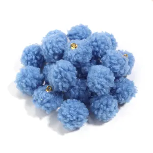 20mm blue teddy fleece pom pom charms lamb wool DIY earring bag pendant accessories