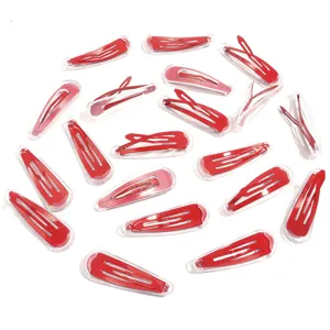 Rote transparente Gelee Kunststoff Schale BB Haarklammern Set, 5cm Wassertropfen Haarschmuck.