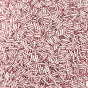 Perline di vetro tubolari rosa 6mm per la creazione di bracciali collane fai da te.