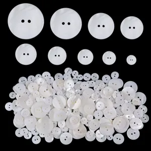 Natural mother of pearl buttons two holes white round shell buttons for shirt sewing DIY
