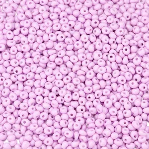 Close-up detail of 4x5mm light purple glass seed water drop beads for DIY bracelet jewelry making.