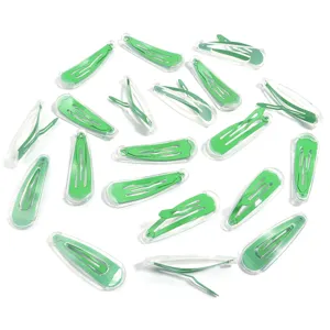 Grüne transparente Jelly-Plastik-Haarspangen, süße Tropfenform BB-Clips für Kinder Damen.