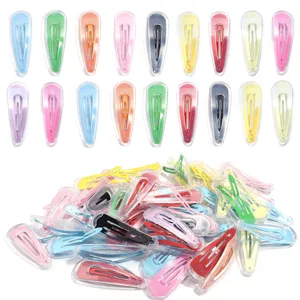 Bunte transparente Gelee Kunststoff Haarklammern Tropfenform 5cm süßer Haarschmuck für Damen