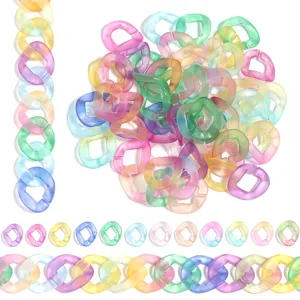 Colorful acrylic open jump rings jelly color chain links DIY jewelry accessories for bags and glasses.