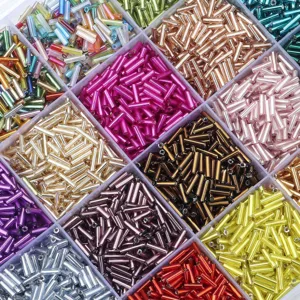 Perline di vetro colorate a tubo 6mm set fai da te per bracciali collane fatti a mano gioielli