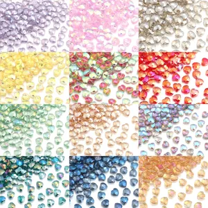 Colorful glass crystal heart beads faceted loose beads for DIY handmade necklace bracelet making