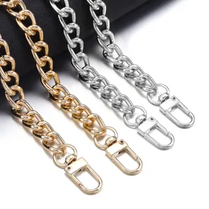 Vervangende metalen tassenketting DIY handtasband goud zilver schakelketting met hommelhaak.