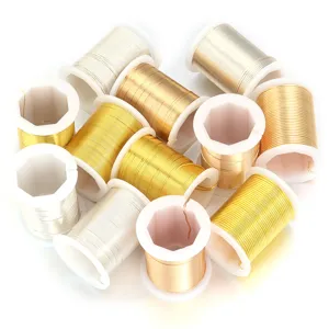 Metal craft wire spools for jewelry making, beading, and DIY accessories, gold and silver.