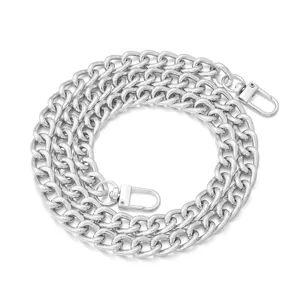 Zilveren metalen tassenketting band met karabijnhaken DIY tasvervanging accessoires