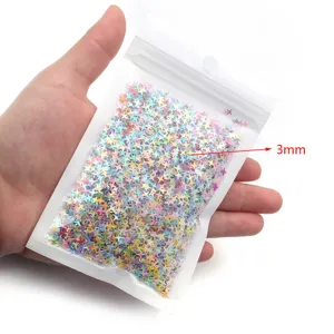 Multicolor holographic star sequins PVC loose flakes for DIY crafts decoration 3mm