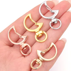 Zinc alloy crescent moon swivel clasp metal DIY handmade keychain accessory parts