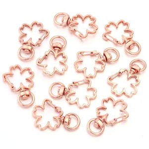 Rose gold cherry blossom swivel lobster clasp DIY jewelry accessory detail shot view