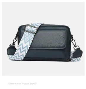 Mujer Bolso Bandolera Grano Litchi Multi-Bolsillo Bolso de Hombro Casual Cartera Moda