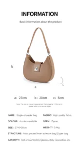 Korean style high-end textured single shoulder crescent hobo bag fashion women handbag