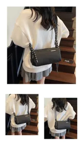 Fashion waterproof black cylindrical crossbody bag, trendy niche shoulder pillow bag for women.