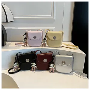 Simple fashion women crossbody bag versatile solid color mobile phone small shoulder bag.