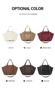 Sac cabas fourre-tout grande capacité et bandoulière en plusieurs couleurs pour femme.