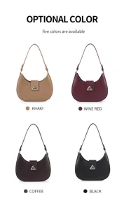Korean minimalist crescent shoulder bag for women, stylish underarm handbag in multi colors.