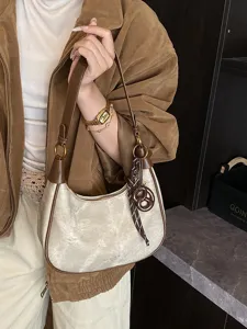 Borsa a tracolla vintage in camoscio da donna autunno nuovo stile coreano chic borsa