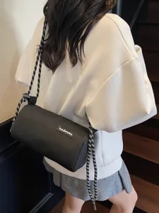 Fashion waterproof cylindrical crossbody bag for women, casual stylish pillow shoulder bag.