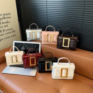 PU Leather Women Handbag Retro Top Handle Crossbody Bag Fashion Casual Shoulder Bag Small Square Bag Daily Commuting Bag