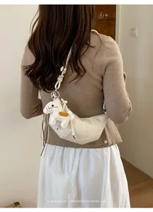 Korean minimalist croissant crossbody bag for women casual stylish dumpling shoulder bag