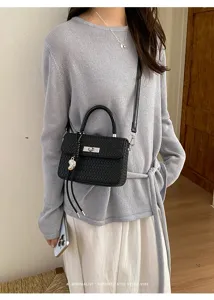 Bolso de mano tejido minimalista chic color sólido bolso bandolera mujer estilo diario