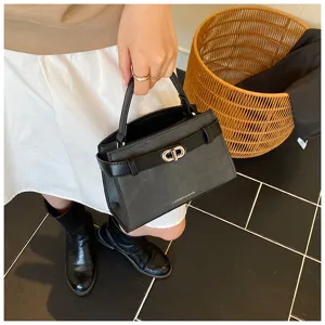 Fashion women handle shoulder bag commuter stylish contrasting color PU leather handbag new