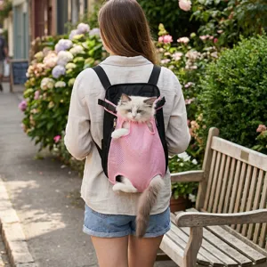 Atmungsaktiver Mesh Haustier Rucksack fur Hunde und Katzen, bequeme Transporttasche.