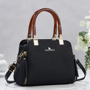 Sac à Main pour Femme en Cuir PU Tissé Élégant Bloc de Couleur Sac Bandoulière Poignée Supérieure Sac Casual Quotidien