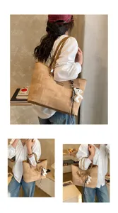 Borsa tote grande capacità stile coreano con ciondolo cavallo carino per donne lavoro