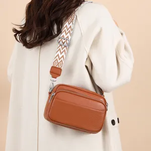 Women Cowhide Leather Shoulder Bag Multi Layer Crossbody Bag Large Capacity Casual Commuter Handbag For Women