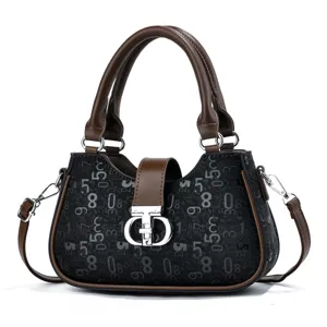 Women's fashion handbag vintage style printed top handle shoulder crossbody bag for daily use