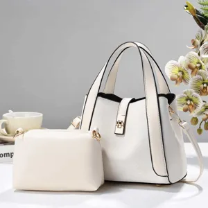 White women handbag set tote shoulder bag casual daily commuter minimalist design