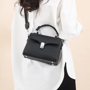 Genuine Leather Handbag Women Casual Versatile Large Capacity Shoulder Bag High-End Cowhide Small Square Bag