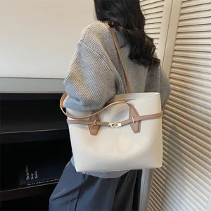 Women designer tote bag retro shoulder crossbody bag large capacity casual commute handbag