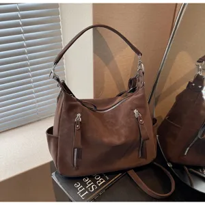 Retro large capacity shoulder bag women autumn new trend casual hobo bag underarm bag