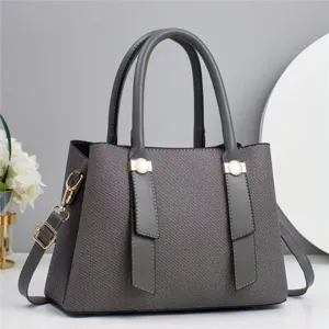 Stylish grey canvas tote bag for women, casual large capacity shoulder handbag daily use.