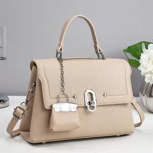 Women PU Leather Crossbody Bag Fashion Casual Solid Color Shoulder Bag Large Capacity Top Handle Ladies Handbag
