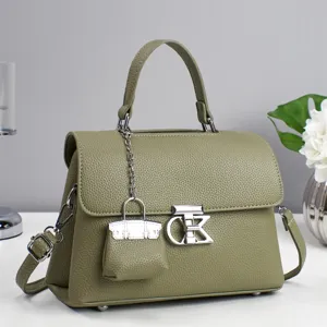 Women Fashion PU Leather Top Handle Crossbody Bag Casual Chic Small Square Handbag Elegant Shoulder Bag With Metal Lock