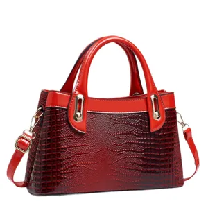 Grosse minimalistische Krokotextur Patchwork Handtasche fur Damen modische Alltagstasche