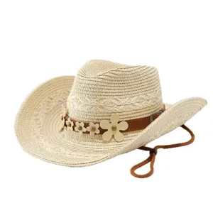 Cappello da cowboy western in paglia donna estate protezione solare vintage cappello jazz