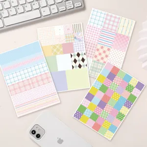 Bunte koreanische Planer Aufkleber Set, Karo und Pünktchen Index Haftnotizen für Tagebuch Notizbücher.