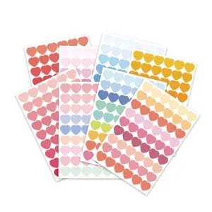 8 feuilles autocollants cœur colorés dégradé planificateur scrapbooking notes autocollantes