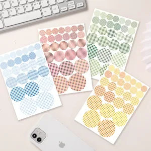 Grid dot label stickers set colorful aesthetic decorative masking tape for DIY notebook journal