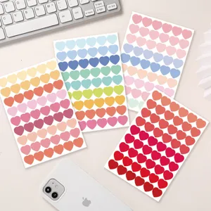 Feuilles d'autocollants cœur dégradé pour journal, mignon planificateur étiquettes déco 8pcs
