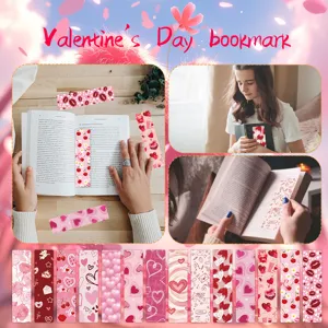 Saint Valentin marque-page lot 24pcs rose cœur romantique esthétique accessoires livres