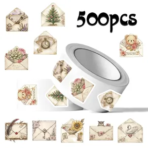 Autocollants en Rouleau Enveloppe Vintage Papier Couché Autocollants Adhésifs Décoratifs Pour Journal DIY Coque de Téléphone